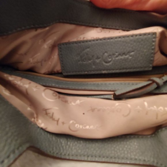 Foley & Corinna Vegan cobbled dusty blue bag - Picture 3 of 7